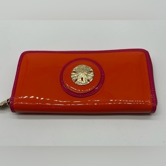 Cute orange with pink accents shiny wallet - Picture 1 of 11